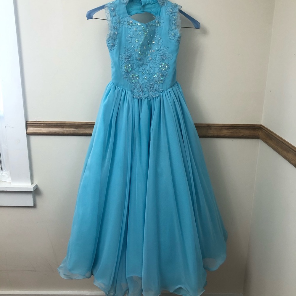 Light Blue Child’s Pageant Evening Gown